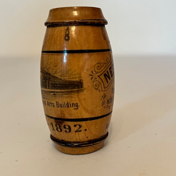 Antique Wooden Sewing Needle Barrel Case, Patented, Chicago World's Fair - Picture 7 of 9